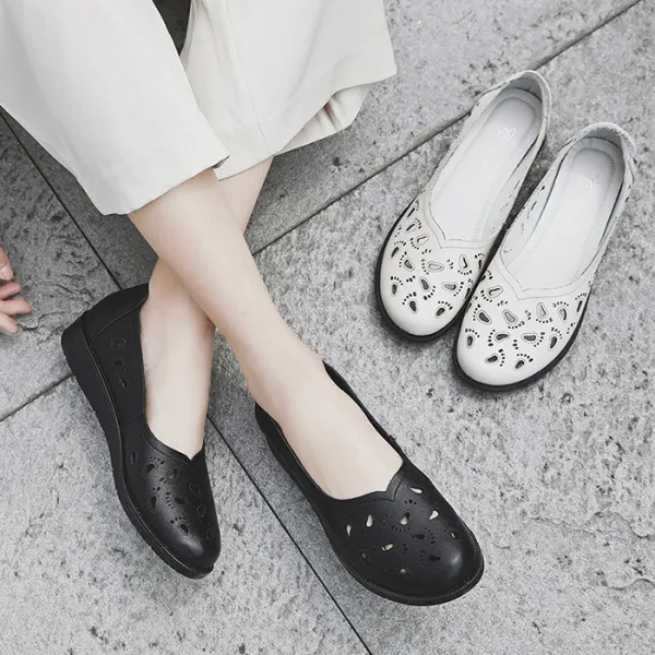 블랙바바 여성 가죽 펀칭 플랫슈즈 로퍼a19061817