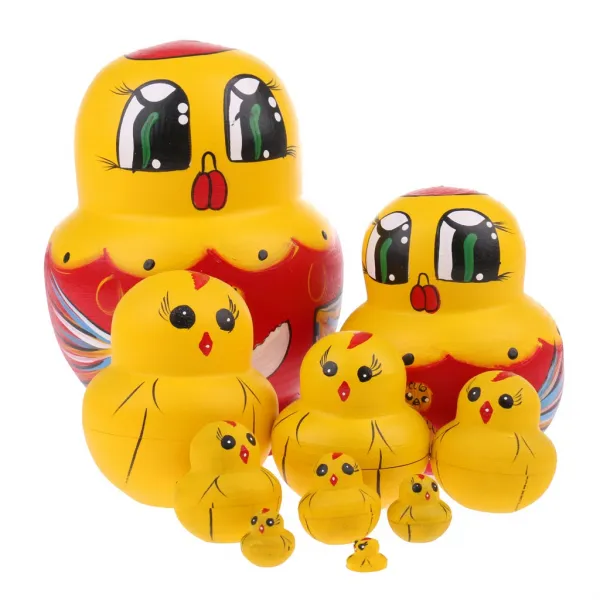 STK10 조각 병아리 babushka 러시아 중첩 인형 matryoshka 장난감을 인쇄