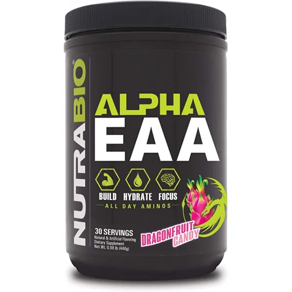 NutraBio Alpha EAA - 하루 종일 아미노 - 회복, 에너지, 집중 및 수분 보충 - Full Spe, 1개