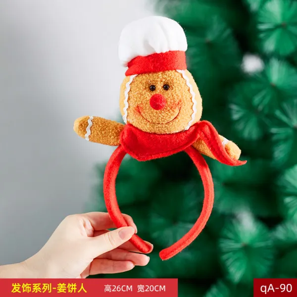 성탄 헤어액세서리 인싸템 숲 여성 계 눈사람 사슴 머리 미 장식 큐트 스윗 룩 분장함 발 겹 반다나 헤어밴드 터번, 머리 악세사리 -생강빵을 만드는 사람