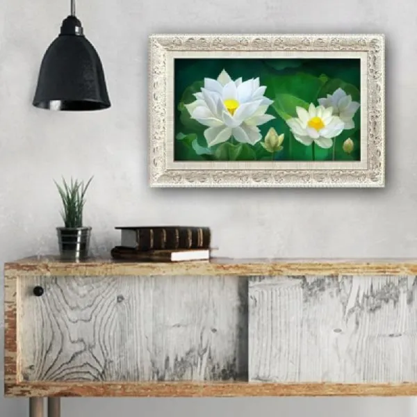 일음샵주_연꽃그림액자 풍수그림 돈들어오는 꽃그림 55엔틱W1 연꽃그림액자 사진소품 벽걸이액자 연꽃액자 연꽃벽걸이액자**em피, 령~*