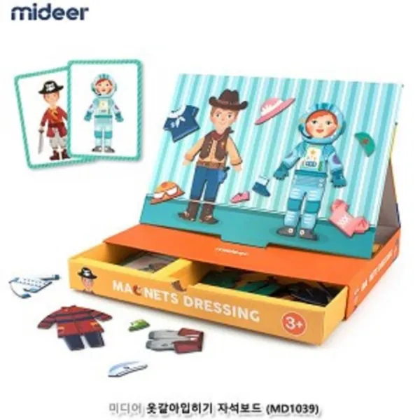 덕&몰 [옷갈아입히기 자석보드 퍼즐게임 퍼즐놀이 가족게임] 유아동 퍼즐