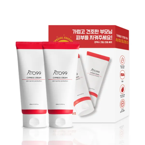아토99 피부 건조 건성 가려움증 수분 민감성 보습 장벽 진정 바디 페이스 세라마이드 시카 편백 바디 페이스 크림, 2개, 200ml