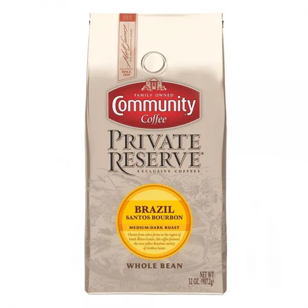 Visit the Community Coffee Store 브라질 산토스 32온스 전용 매장량 Private Reserve Whole Bean 32 ounce Brazil Santos, 단일상품, 단일상품