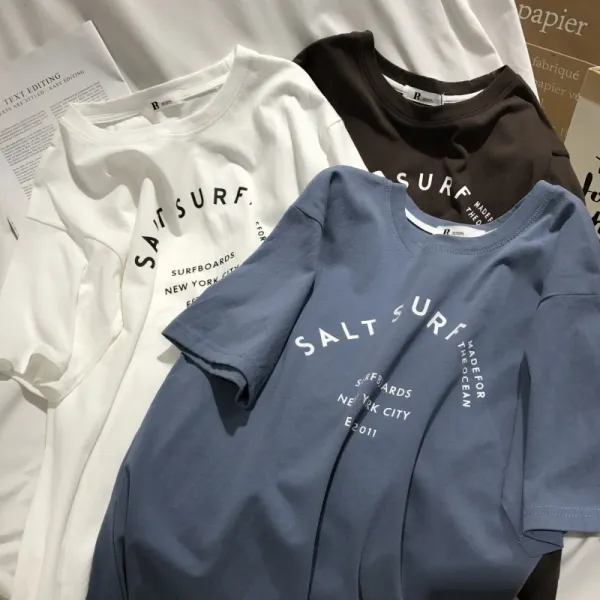 블랙바바 여성 라운드넥 반팔 티셔츠a19072612