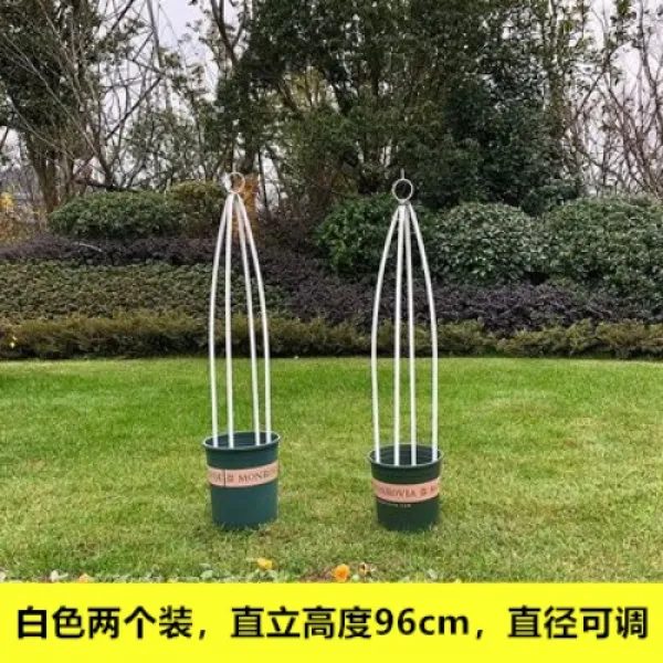 전원주택조경 오벨리스크 화초 장미지지대 홈가드닝 루스커스 침봉 화단만들기 옥상정원, 화이트 2 + 작은