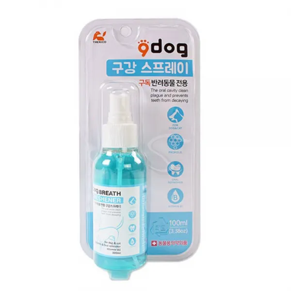 개봉후 반품불가상품 꼭 확인하시길 바랍니다구독 9dog 구강 스프레이 100ml 4개 애견구강용품 안심성분 1개