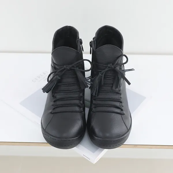 제이슈 기모안감 천연소가죽 핫해 태슬 캐주얼슈즈 3컬러 4cm굽