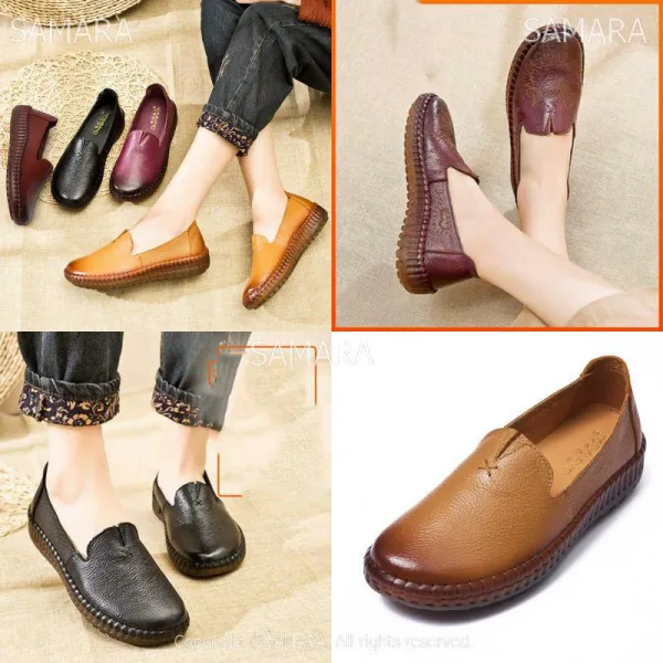 Qterra 특허브랜드 로퍼 단화 플랫 엄마 신발 소프트 플랫 중년 노인