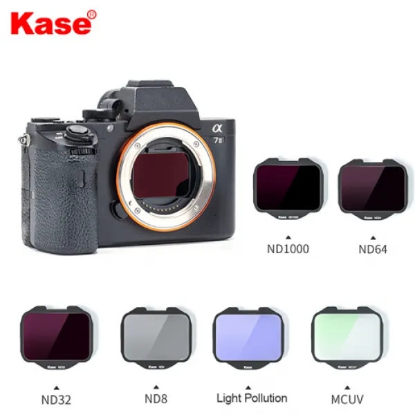 Kase 클립인 필터 소니 알파의 경우,카메라 내장 ND/UV/광공해 필터 소니를 위해 A7 시리즈/A9/FX3,광학 유리, ND8+ND64ND1000+Light Pollution