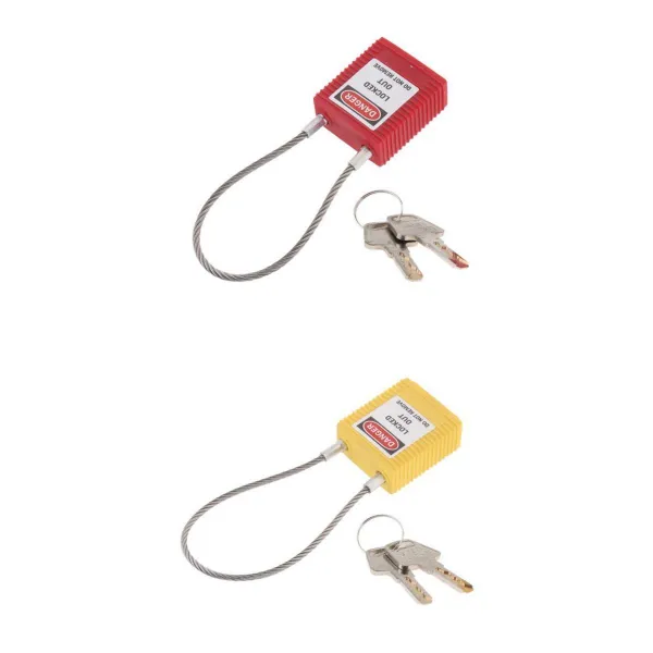 Zeyuan 2x 내식성 안전 자물쇠 격리 3.2mm 족쇄 빨강 + 노랑, 1개