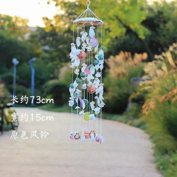 미니종 천연 소라 조개 풍경 벽걸이장, T03-3호 미들롱타입 엘레스강 긴 하얀 바람 종소리