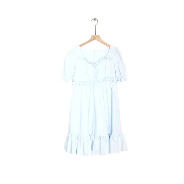 가정을 꾸리다 여성 룩 봄계절 스위트 주름 레이스 넥 클래식 3l706