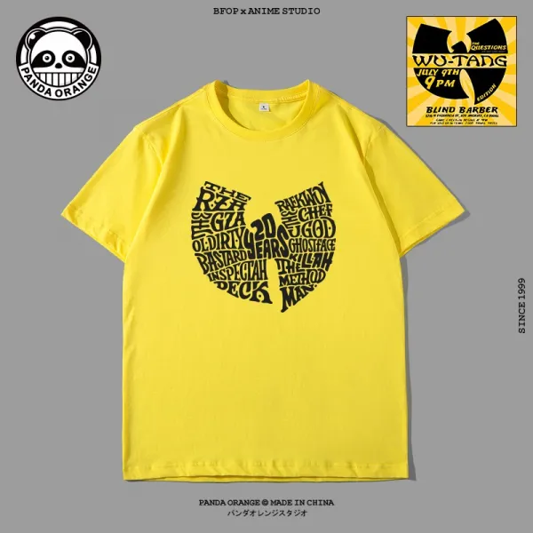 굿씽인디 반팔티셔츠옷 무당파 WUTANGCLAN 유행 HIPHOP악대 남성 순면 코튼