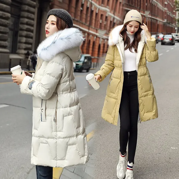 초록무역 해외배송 럭셔리룩 캐주얼룩 빅퍼장식 롱패딩