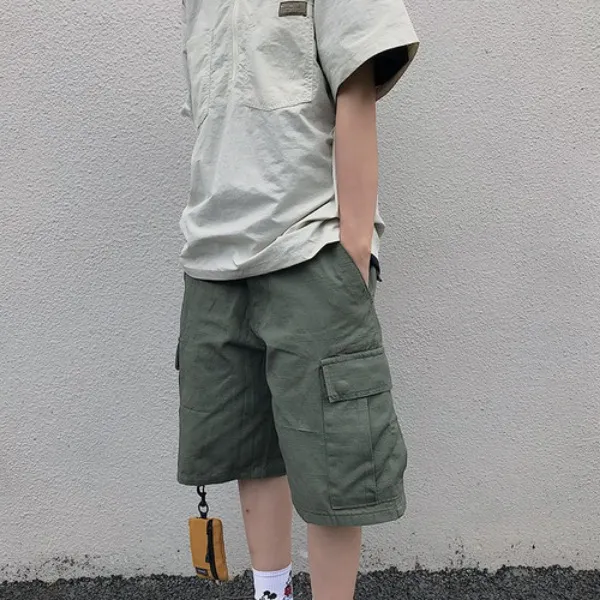 가바바 남성 카고바지 기본적인 심플 데일리 반바지 G35864 베이지