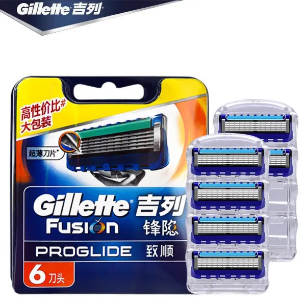 Gillette/Gillette 숨김없는 칼 6개 남성 수동 면도칼 길리 날림 5 겹 면도칼 5 겹 면도칼 숨김 fusion 칼, 상세페이지 참조