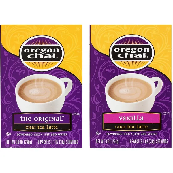 Oregon Chai tea latte(차이티 라떼) Packets Variety Bundle: (1) Original Chai 8.8, 선택, 상세설명참조