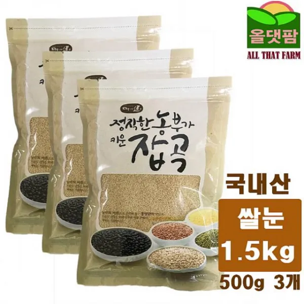 제이에스컴퍼니 2019년 국내산 원형 쌀눈 현미쌀눈 1.5kg 300g 2개 미강, 1