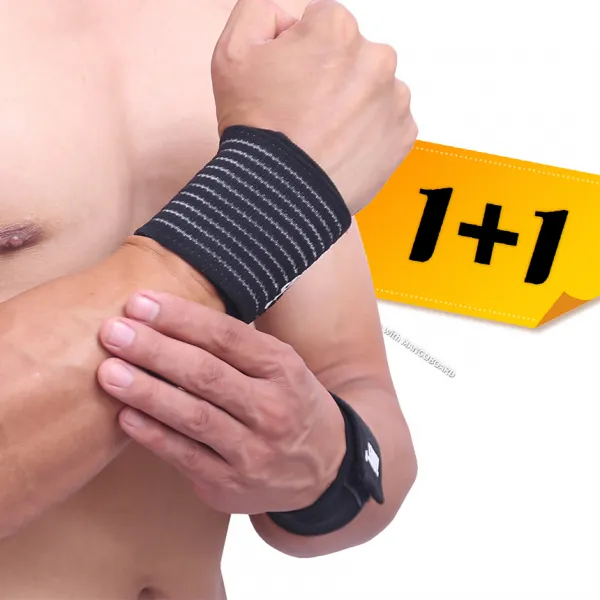 AOLIKES 쿨랩 손목보호대 1+1(좌우 구별없는 단독상품 2개), 블랙
