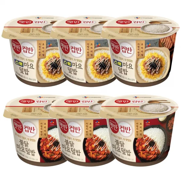 컵반 스팸마요덮밥3p +불닭마요덮밥3p 6개 216g