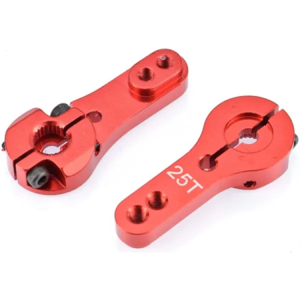 Apex RC Products apex rc 제품 25t futaba 빨간색 알루미늄 이중 클램핑 서보 경음기 - 2팩 #8016 PROD67, 상세 설명 참조0, One Color