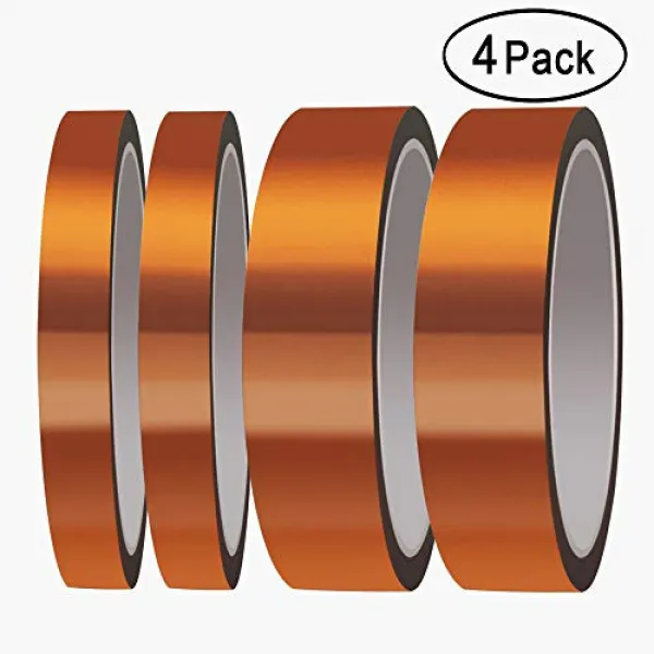 Heat Resistant Tape Aniann 4 Rolls High Temperature Kapton Tape Sublimation Tape 2 Sizes Polyimide Film Adhesive Tape for Heat Transfer Vinyl 3, 본문참고