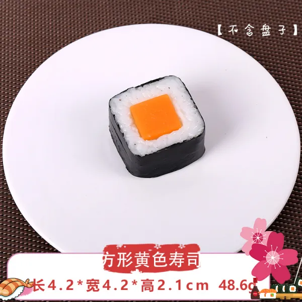PUSHPUSH 모형 물고기 생선모형 촬영소품 초밥 모형회 연어 김밥 요리 음식 소, 연노랑사각노랑수담당하다