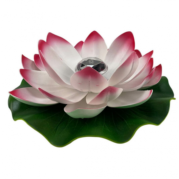 태양광 연꽃 램프 연못 수영장 장식 정원 무드등 옥상테라스 조명 인테리어 등불 40cm 레드