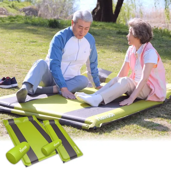 [TV홈쇼핑 정품 애드크로스] 한솔라이프 두툼한 1분 자충 매트 차박 캠핑 자동 충전 에어매트 + 파우치 증정