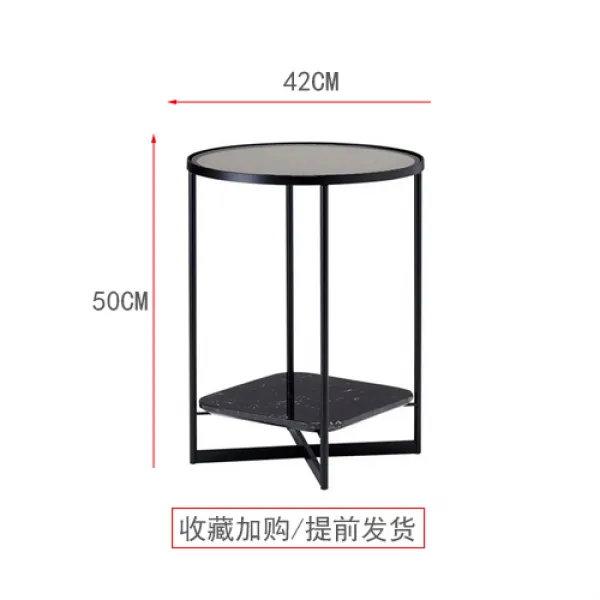 Mar.23 95번 북유럽의 몇 각 몇 작은 티탁의 미니멀한 소파 옆 테이블 강화유리의 가벼운 구매력 Ins 이중 창의원테이블z 4_스 몰 블랙 브 라켓 강화 유리 면 컬 렉 션 추가