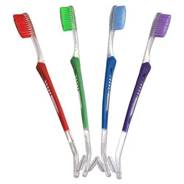 치열 교정 용 칫솔 x 4 ~ V 트림 양단 (4 컬러 팩) Orthodontic Toothbrushe, 상세내용참조