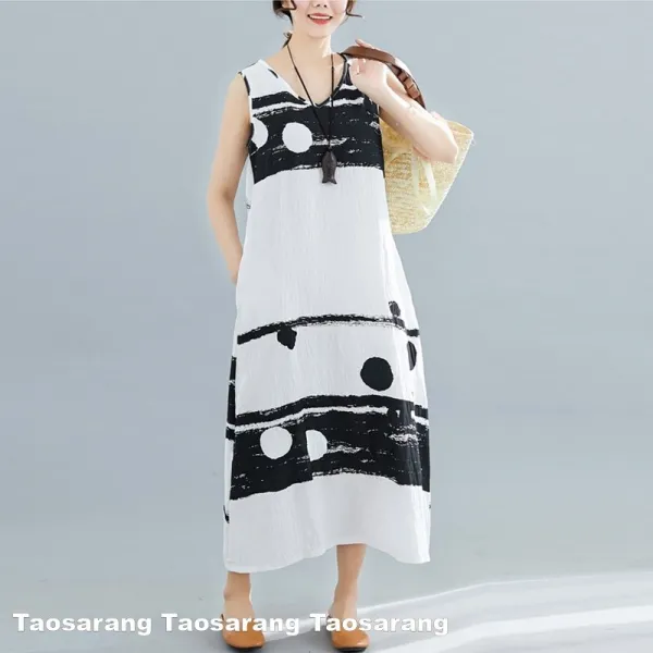 타오사랑 여성 원피스 나시 린넨 Tq656