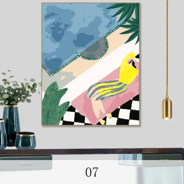 뉴타임즈20 디지털 유화 diy 유화그림 애니메이션 풍경 채색화 핸드메이드 충전 그림 스트레스 해소 장식화 D5E09A10, 07 40CM*50CM골드-WK