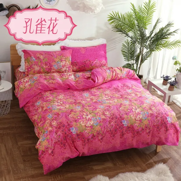 이불커버 단벌 순면 200x230싱글 1.5m여성핑크 1.8x2.0미터 봄여름 싱글더블, C20-공작 플라워