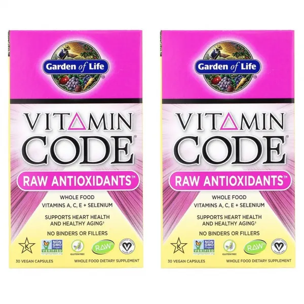 Garden of Life 가든오브라이프 비타민 코드 RAW 안티옥시던트 Vitamin Code, 30캡, 2개