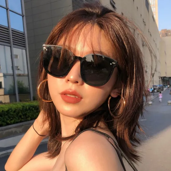 옥상달빛 복고안경 드랜드 클래식 엄버색 여성 트렌드 앵무새의 붉은빛 큰 틀 틱톡