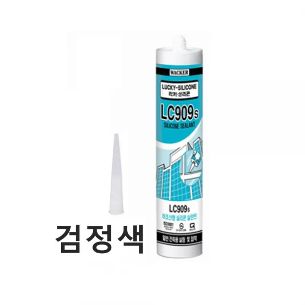 Lucky 비초산 실리콘 실란트 270ml 건축재 금속 목재 벽돌 PVC 검정색
