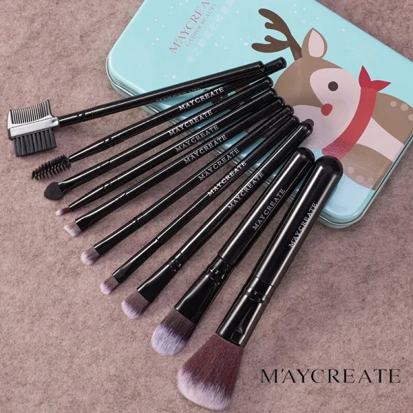 건강미 창연 10 종 세트 메이크업 솔기 세트 솔미 메이크업 솔 전체 아이섀도 솔솔 파운데이션 브러쉬 블러쉬 블러쉬 눈 + 철함 단일상품