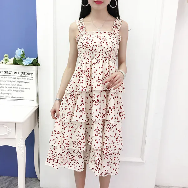 패션이루 원피스 캉캉 나시 민소매 미디 도트 여름 여성 캐주얼