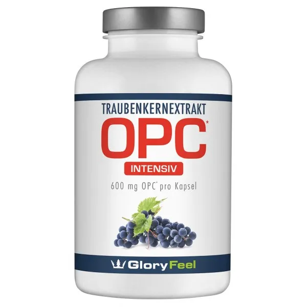 GloryFeel® OPC 포도씨 추출물 캡슐 600mg 집중-비교 당첨자 2017 *-95 % OPC 함량과 비타민 C가 포함 된 180 개의