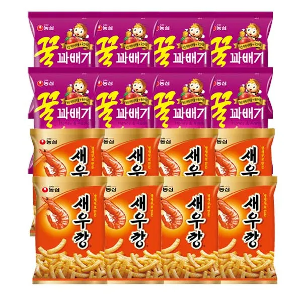 농심 새우깡미니팩 30g X 4개입 X 2개 + 꿀꽈배기미니팩 30g X 4개입 X 2개 단품