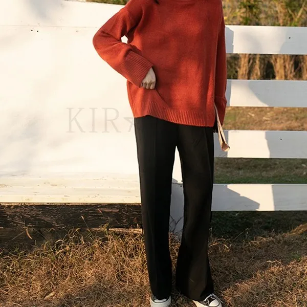 Kirahosi 여성 모직 캐주얼 정장 바지 와이드 팬츠 26호+덧신증정 B8bqkfg