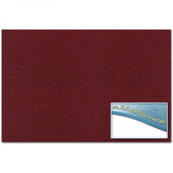 Folia 510322 - 수공예품 펠트 3.5 mm 약 30 x 45cm 1 활 진한 빨간색 안정된 모양 얼룩이없는 - 다, 단일상품