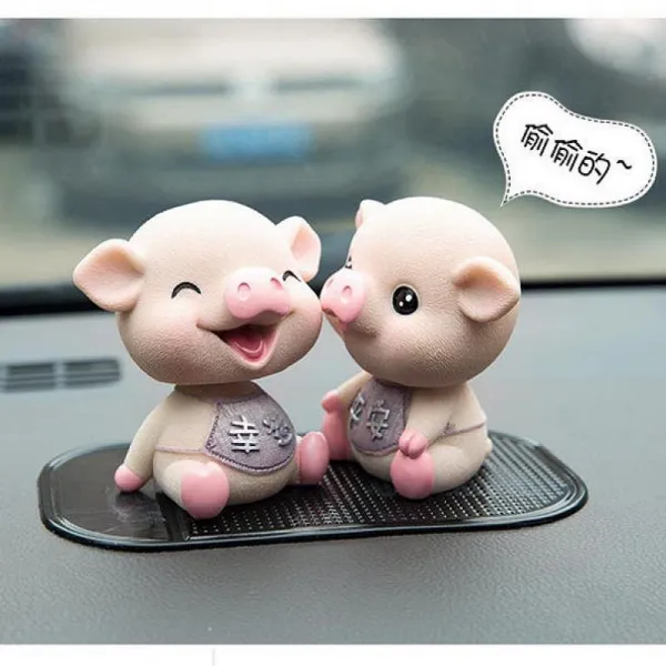 크레피 귀여운 고개를 테이블 하면 행운이 차량용 피규어