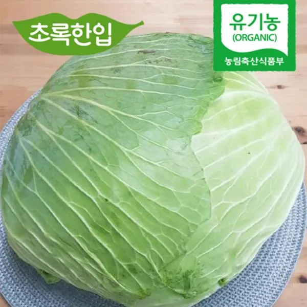 (전남오픈마켓유기농샵)국내산 유기농 양배추 1kg, 단품