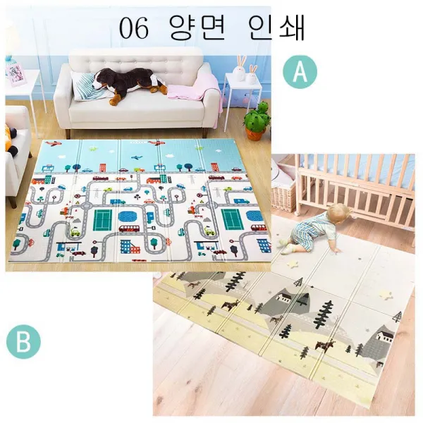 뉴타임즈7 유아놀이방매트 파베드받침은 두텁게하고 유아기 거실 파트는 접을 수 있어 아이들 접을 때 아이 냄새가 나지 않게 할 수 있다 XT13 A10, 06 양면 인쇄