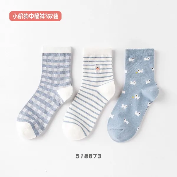 퓨어마켓 겨울트렌트 Caramella 큐트 방취 면양말 봄가을 여름 여성 얇은 세미 통 자수 삭스