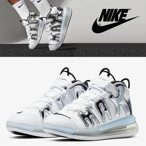 나이키 에어모어 업템포 720 멘즈 크롬블랙 러닝화 트레이닝화 데일리화 Bq7668 100