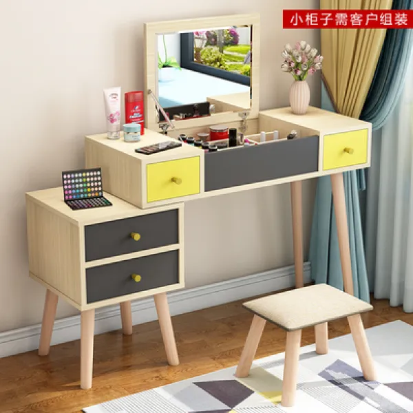 성급 공간 심플 스위트 화장대 침대가장자리 여성 메이크업 궤 분장실, 단장함 1메터 화이트 나뭇결 화장대 콤비네이